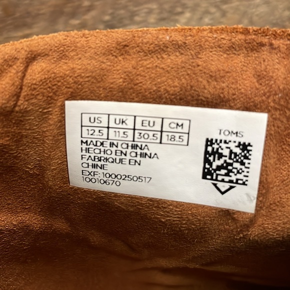 Toms Girls’ Youth Leila Cognac Suede Side Zip Block Heel Boots Size 12.5 - Picture 12 of 12